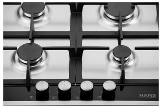 HANS 6721-24 – 60cm Built-in Gas Cooktop in Stainless Steel | 4 Burners, Compact & Reliable